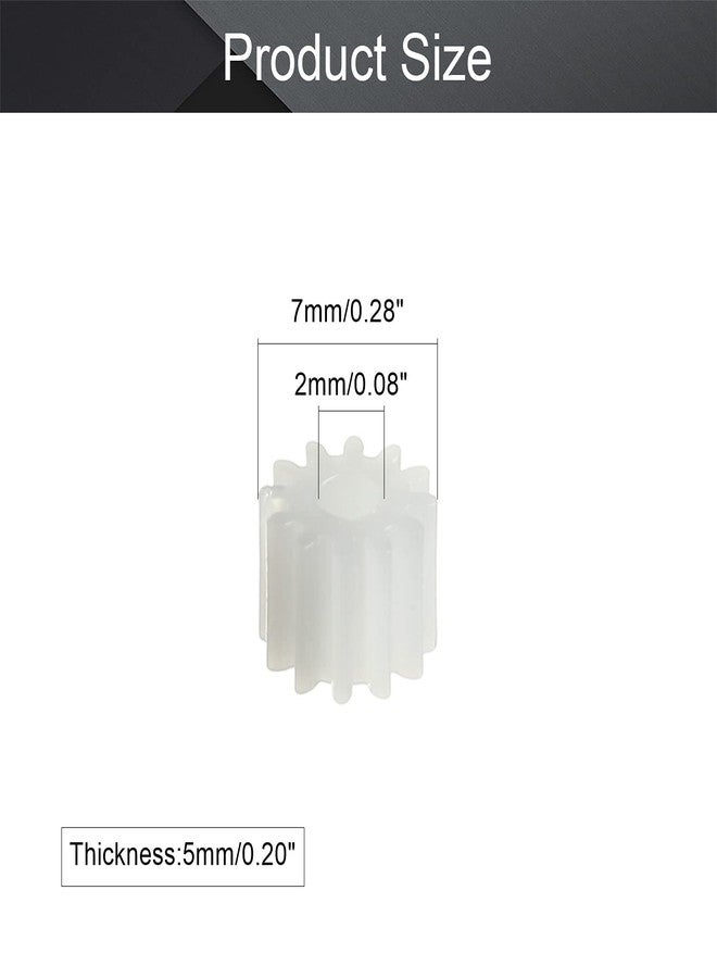 Othmro 50PCS Plastic Gears 12 Teeth Model 122.5A, (2.5mm Hole Diameter 7mm Outer Diameter 5mm Thickness) Reduction Gear White Plastic Worm Gears for RC Car Robot Motor - Image 2